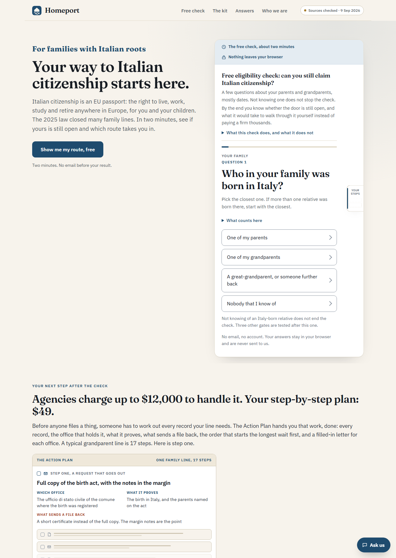 Homeport, the Italian citizenship self-help site